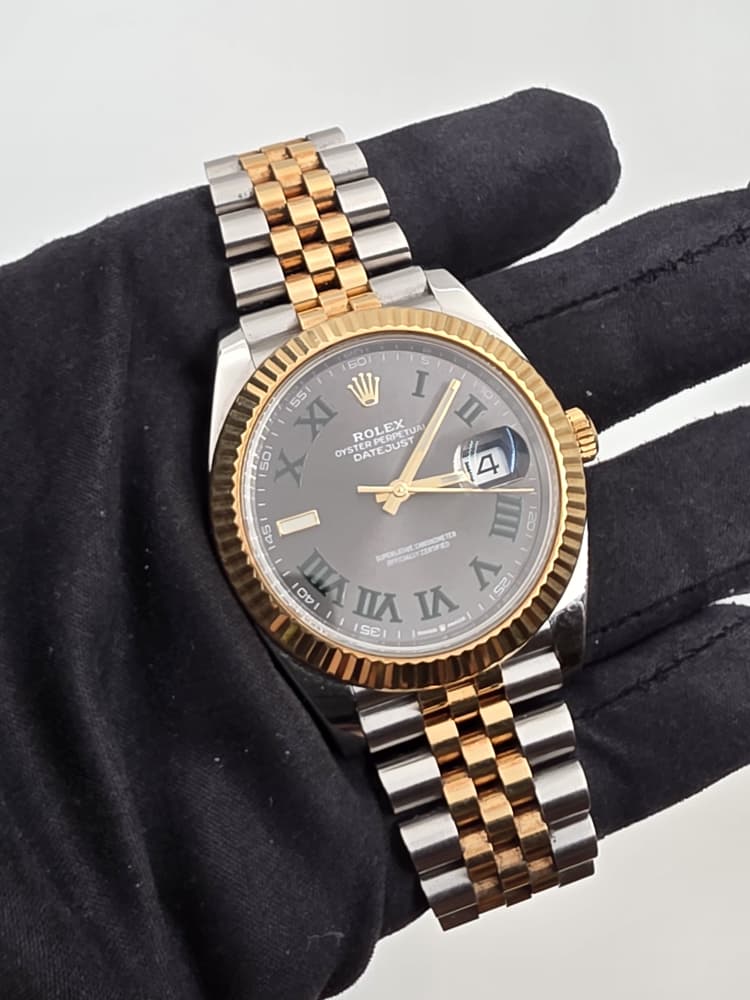 Rolex Datejust 41 Yellow Gold and Steel with Wimbledon Dial and Jubilee Bracelet