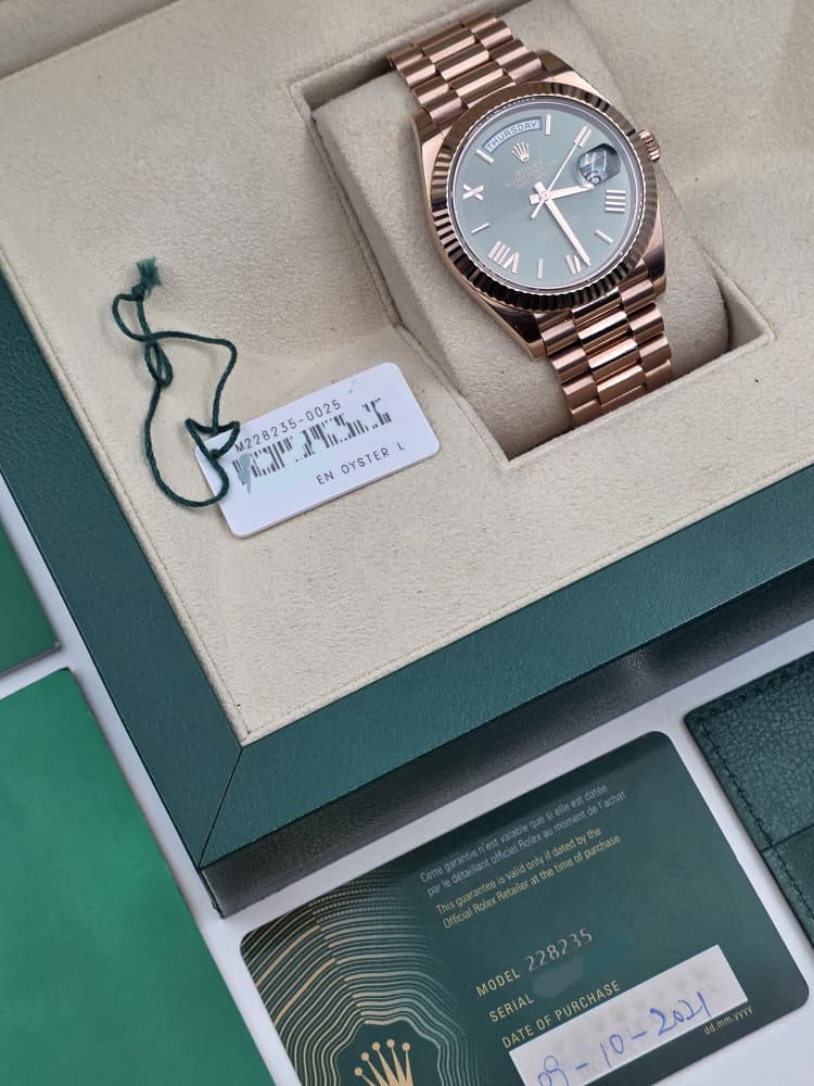 Rolex Day-Date 40 Rose Gold with "anniversary" dial