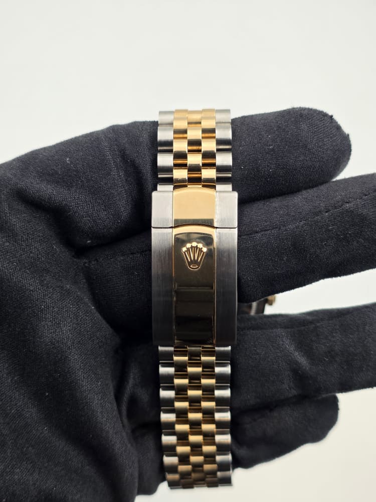 Rolex Datejust 36 Yellow Gold and Steel with Wimbledon Dial, Factory Diamond Bezel, and Jubilee Bracelet