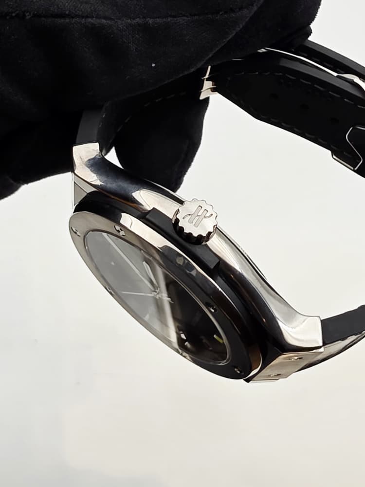 Hublot Classic Fusion 45 In Titanium with Grey Strap and Dial