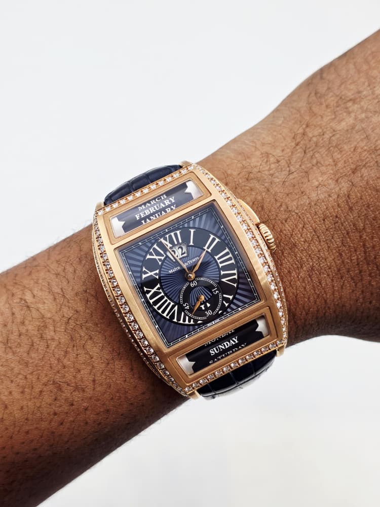 Maitre Du Temps Chapter 2 Triple Calendar in Rose Gold with Diamond Bezel