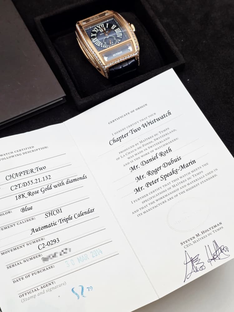 Maitre Du Temps Chapter 2 Triple Calendar in Rose Gold with Diamond Bezel