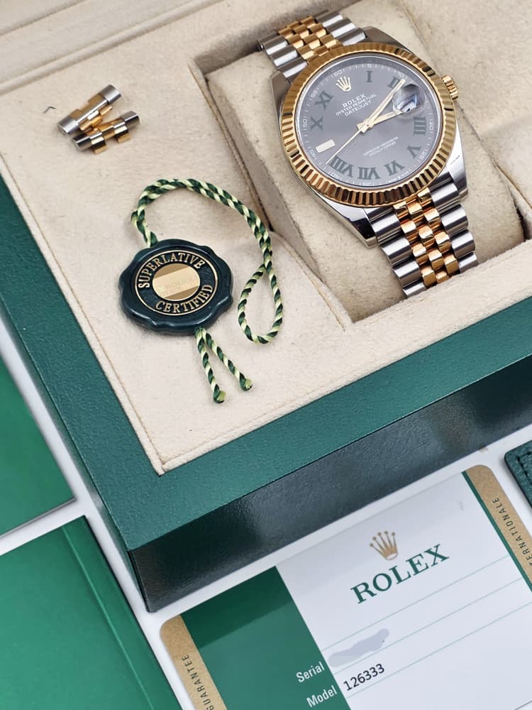 Rolex Datejust 41 Yellow Gold and Steel with Wimbledon Dial and Jubilee Bracelet