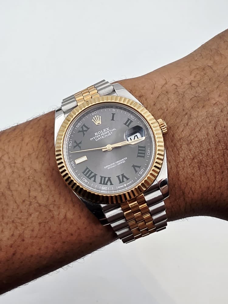 Rolex Datejust 41 Yellow Gold and Steel with Wimbledon Dial and Jubilee Bracelet
