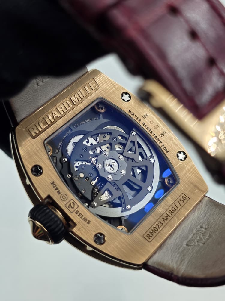 Richard Mille RM023 Automatic in Rose Gold with Alligator Strap and Titanium Clasp