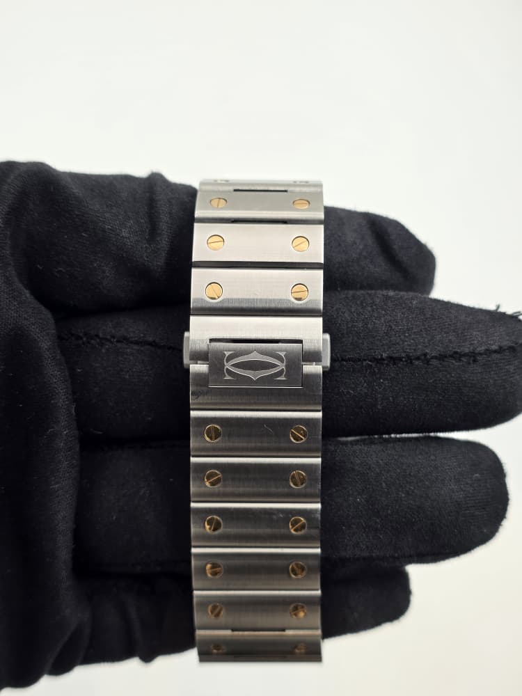Cartier Santos Large Yellow Gold and Steel with White Dial