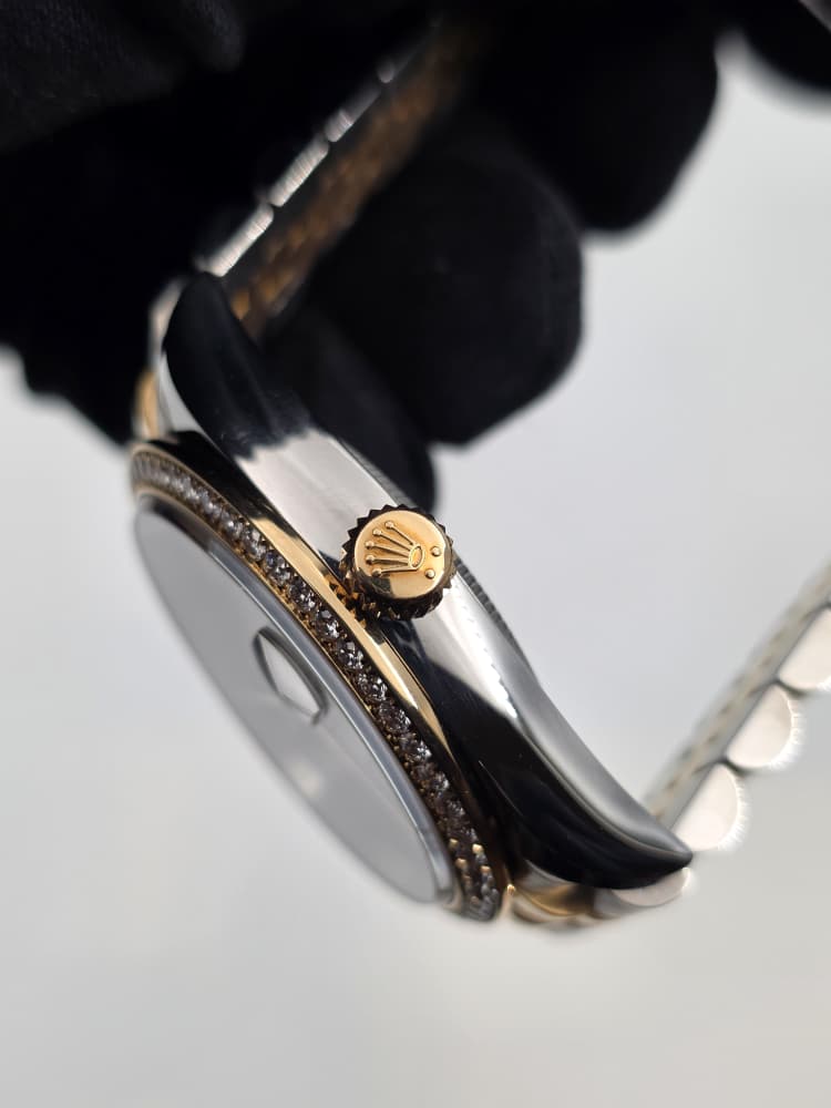 Rolex Datejust 36 Yellow Gold and Steel with Wimbledon Dial, Factory Diamond Bezel, and Jubilee Bracelet