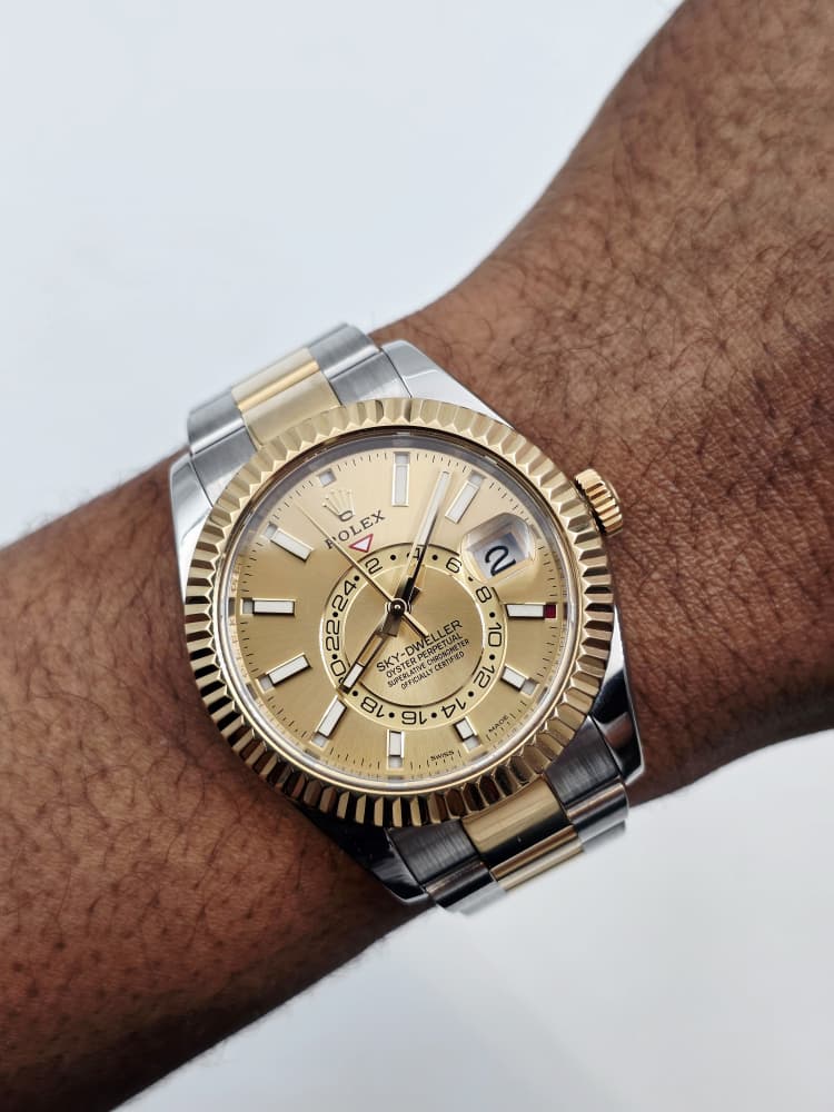 Rolex Skydweller Yellow Gold and Steel with Champagne Dial and Oyster Bracelet