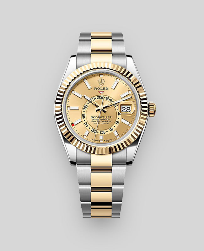 Rolex Skydweller Yellow Gold and Steel with Champagne Dial and Oyster Bracelet
